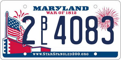 MD license plate 2BL4083