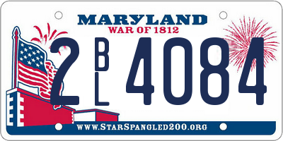 MD license plate 2BL4084