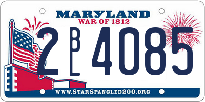 MD license plate 2BL4085