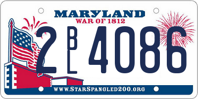 MD license plate 2BL4086
