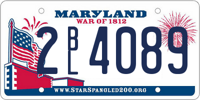 MD license plate 2BL4089