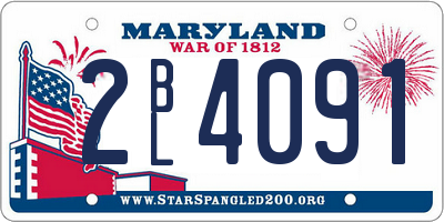 MD license plate 2BL4091