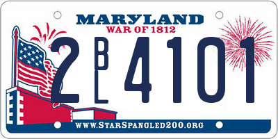 MD license plate 2BL4101