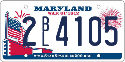 MD license plate 2BL4105