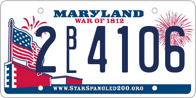 MD license plate 2BL4106