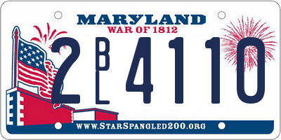 MD license plate 2BL4110