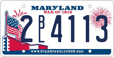MD license plate 2BL4113