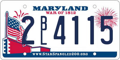 MD license plate 2BL4115