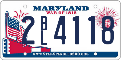 MD license plate 2BL4118