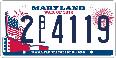 MD license plate 2BL4119