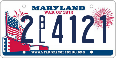 MD license plate 2BL4121