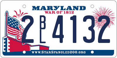 MD license plate 2BL4132
