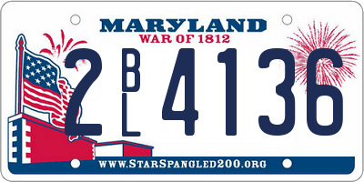 MD license plate 2BL4136
