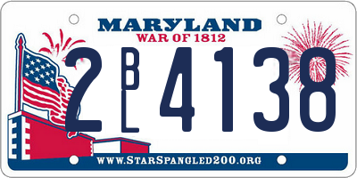 MD license plate 2BL4138