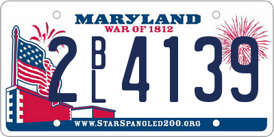 MD license plate 2BL4139