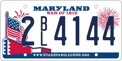 MD license plate 2BL4144