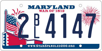 MD license plate 2BL4147