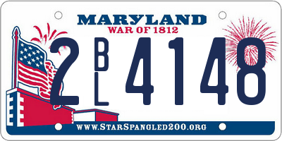 MD license plate 2BL4148