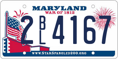 MD license plate 2BL4167