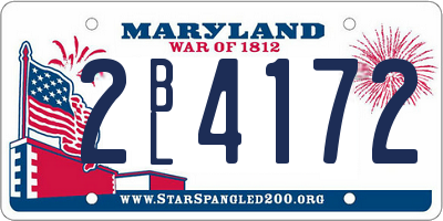 MD license plate 2BL4172
