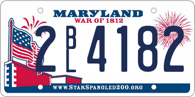 MD license plate 2BL4182