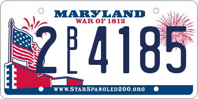 MD license plate 2BL4185