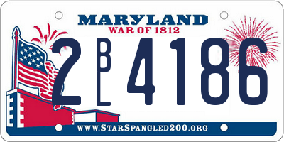 MD license plate 2BL4186