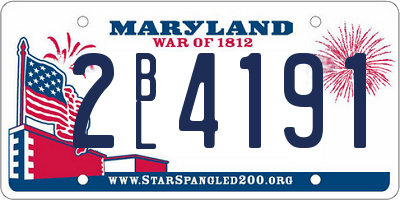 MD license plate 2BL4191