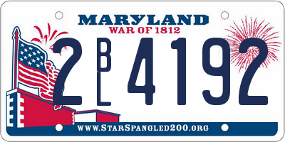 MD license plate 2BL4192
