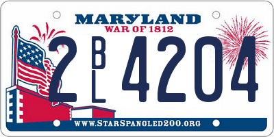 MD license plate 2BL4204