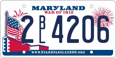 MD license plate 2BL4206