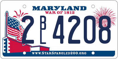 MD license plate 2BL4208