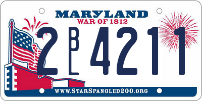 MD license plate 2BL4211