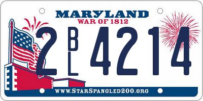 MD license plate 2BL4214
