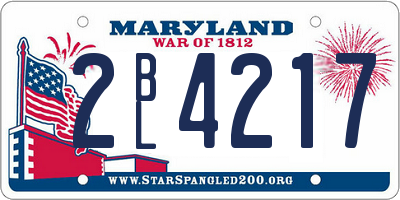 MD license plate 2BL4217