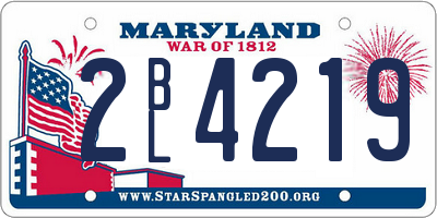 MD license plate 2BL4219