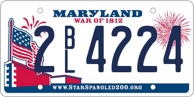 MD license plate 2BL4224