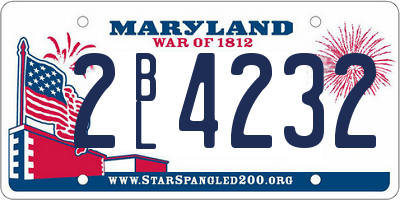 MD license plate 2BL4232