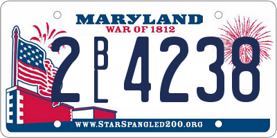 MD license plate 2BL4238