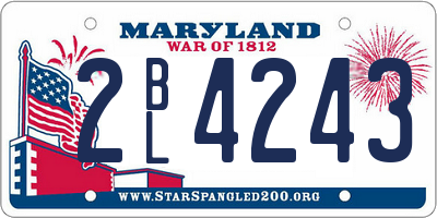 MD license plate 2BL4243