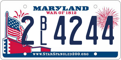 MD license plate 2BL4244