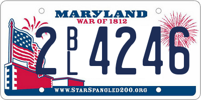MD license plate 2BL4246