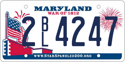 MD license plate 2BL4247