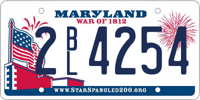 MD license plate 2BL4254