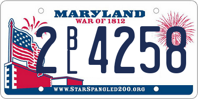 MD license plate 2BL4258