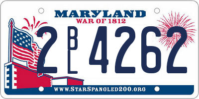 MD license plate 2BL4262