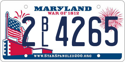 MD license plate 2BL4265