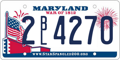 MD license plate 2BL4270
