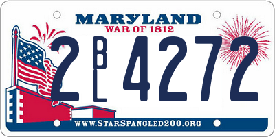 MD license plate 2BL4272