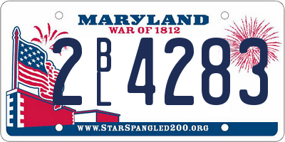 MD license plate 2BL4283